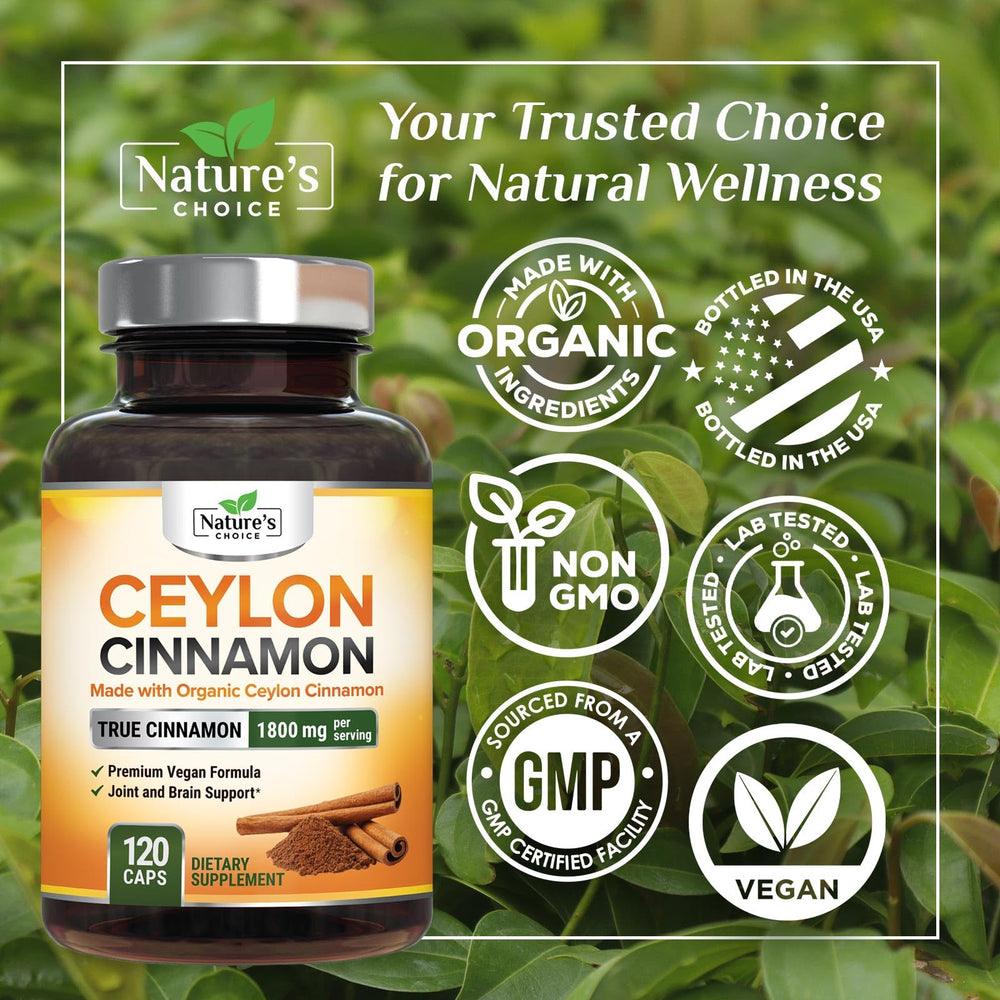 Nutrition facts for Ceylon Cinnamon Capsules 1800mg