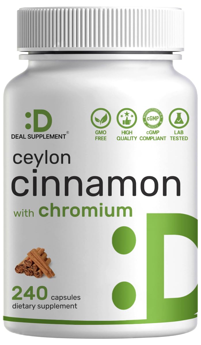 Product bottle label: Ceylon Cinnamon with Chromium 1000mcg - 240 capsules