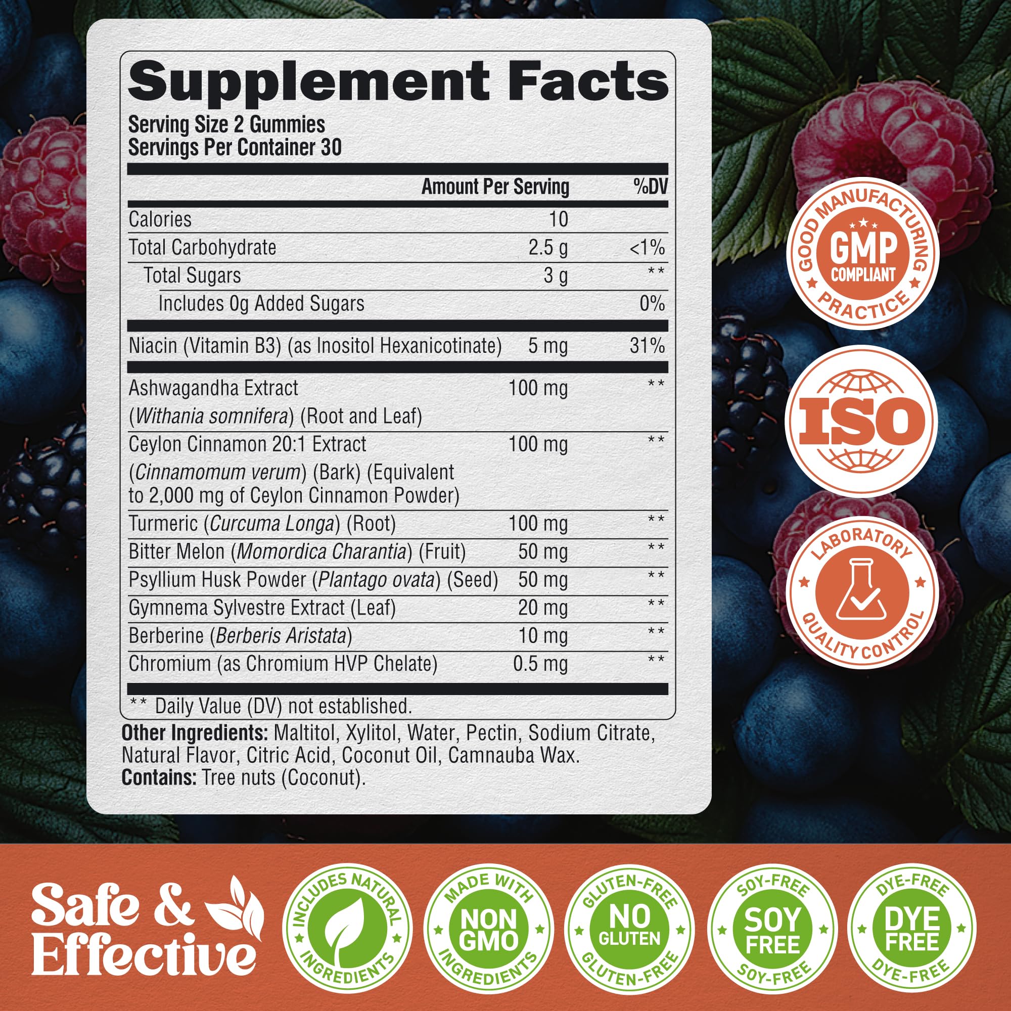 Bottle showing 60 gummies per bottle