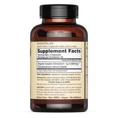 Certified authentic Ceylon cinnamon seal and Purity-IQ label