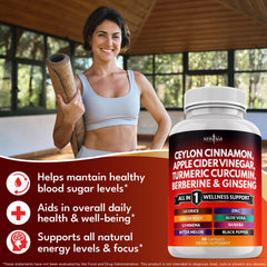Close-up view of supplement bottle showing 180-count packaging
