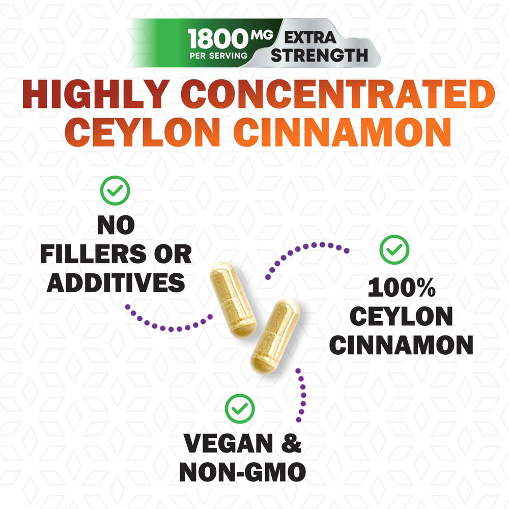 USA bottled organic cinnamon supplement label