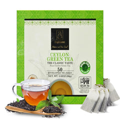 Ceylonzon premium Ceylon green tea bags in foil wrappers