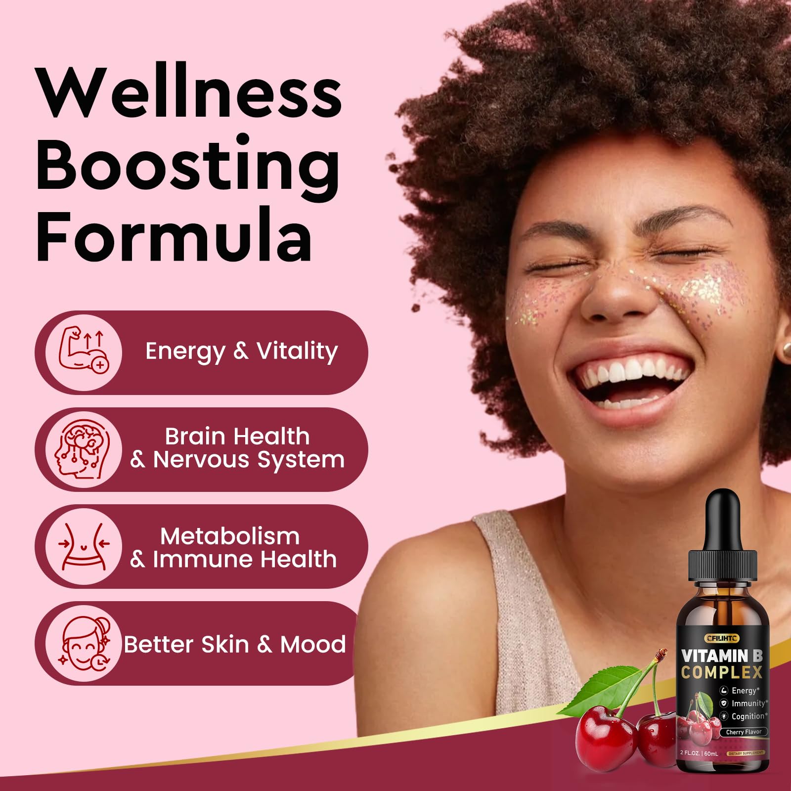 Close-up of dropper with cherry liquid