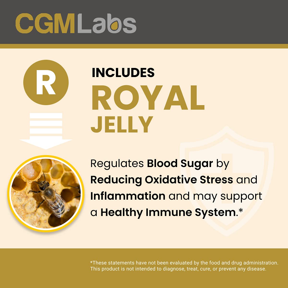 Royal jelly ingredient highlight with packaging