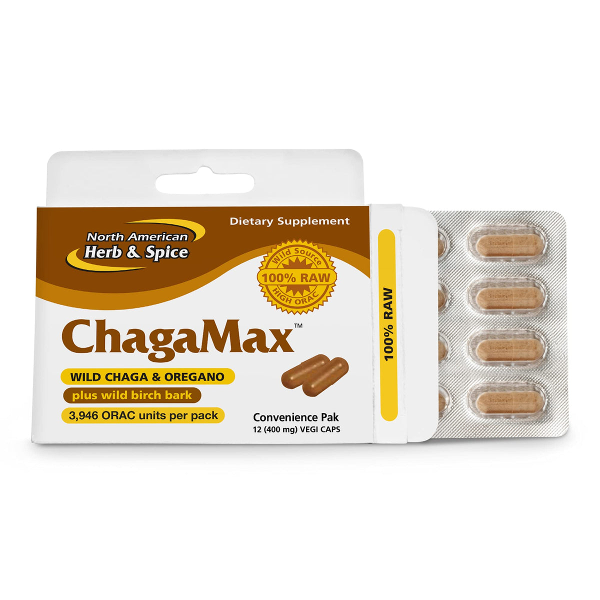 ChagaMax 12 Vegi Capsules bottle and label
