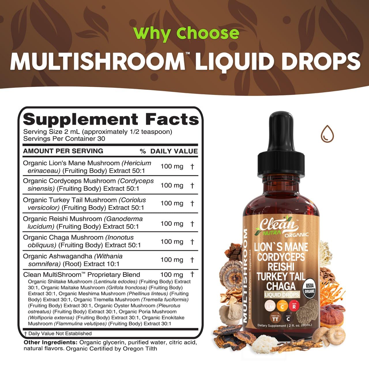 Reishi and Chaga mushroom powders for immunity