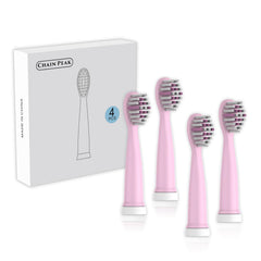 Main product image: CHAIN PEAK Kids Sonic Toothbrush Replacement Heads 8650/8660 Light Pink 4-Pack