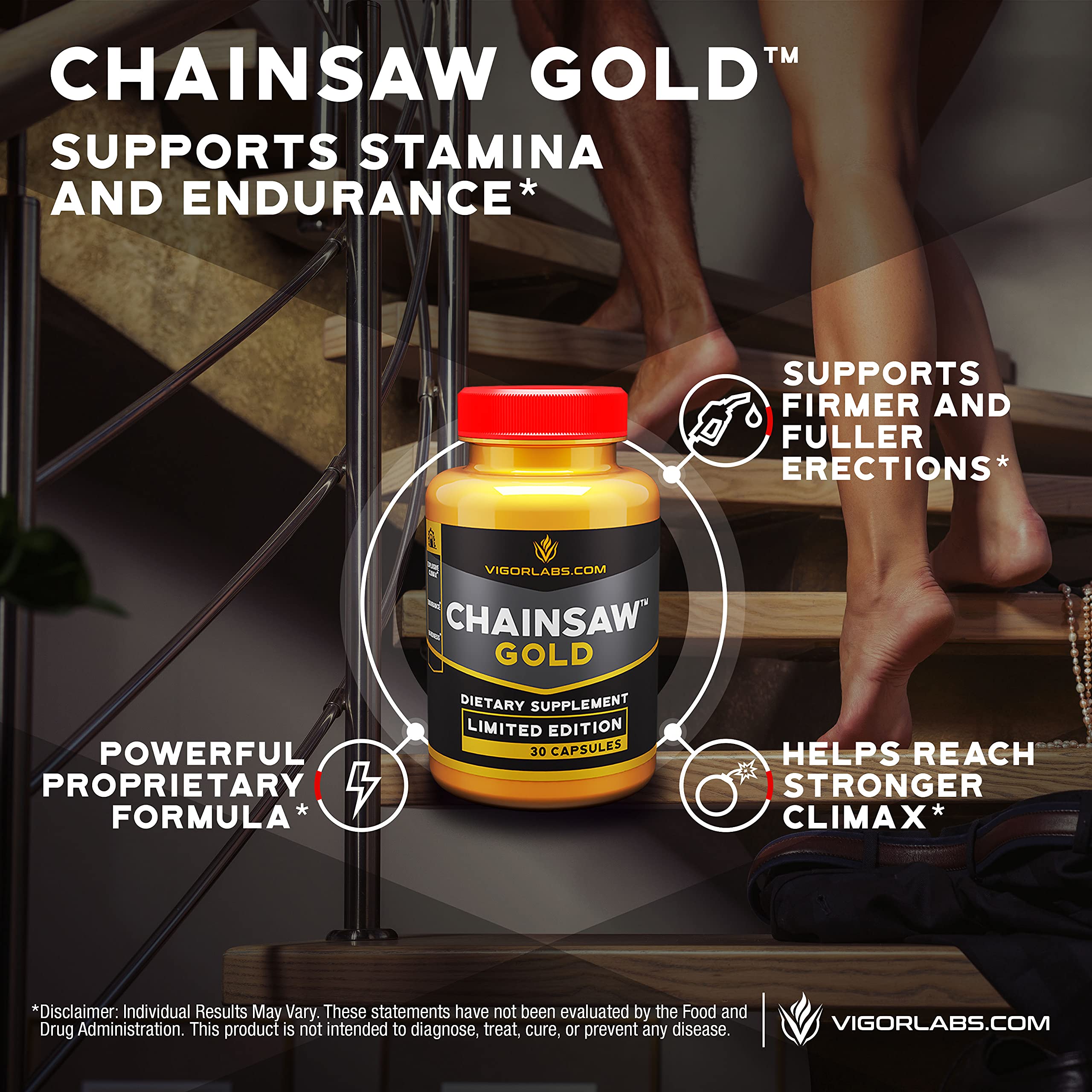 Made in USA badge with Chainsaw Gold