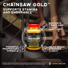 Made in USA badge with Chainsaw Gold