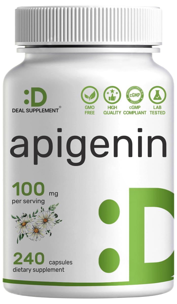 Chamomile-based apigenin capsules bottle showing 240 capsules