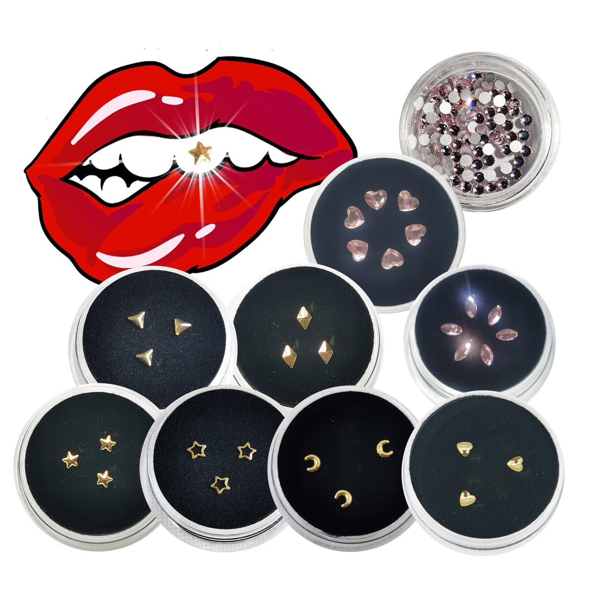 Chamon Tooth Gems 18K gilding pink crystals starter kit packaging