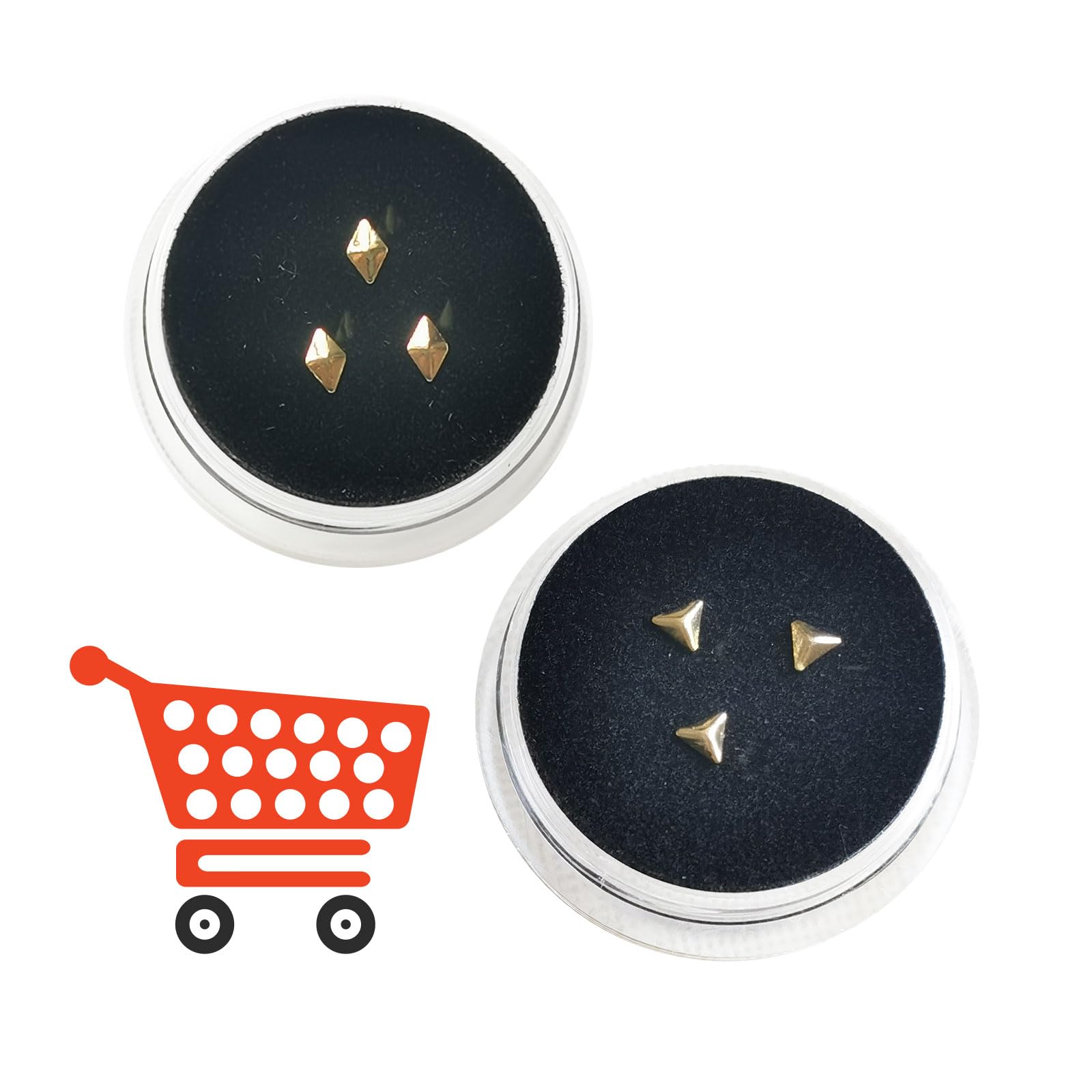 Gold love heart tooth gem shape