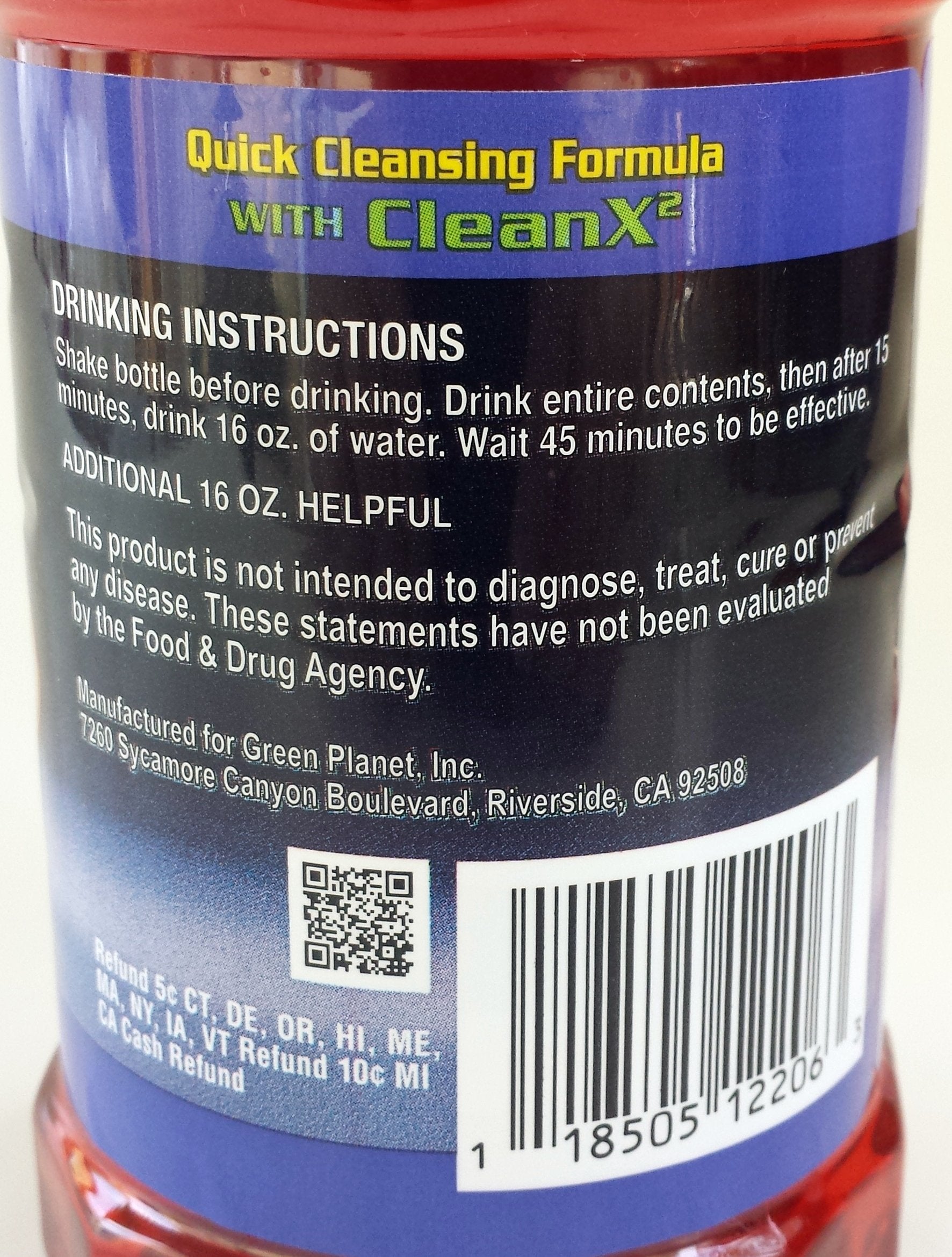 Champ Flush Out blueberry label close-up emphasizing adult formula for easy use
