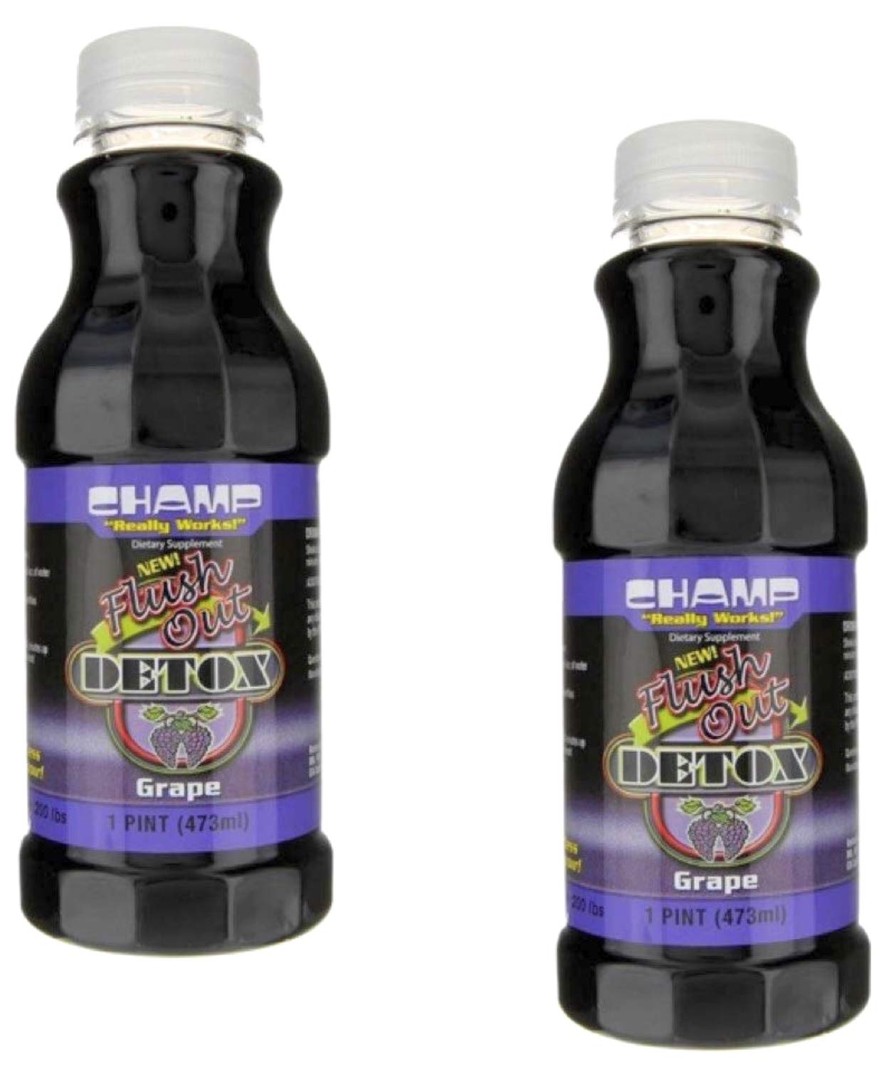 Champ Flush Out Detox Drink - Grape flavor, 1 pint bottle