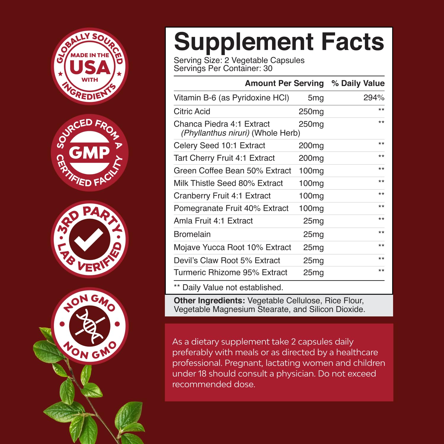 Chanca Piedra, Quercetin, Bromelain in formula for immune support