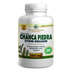 Chanca Piedra Stone Breaker bottle showing 1800 mg per capsule, USA made