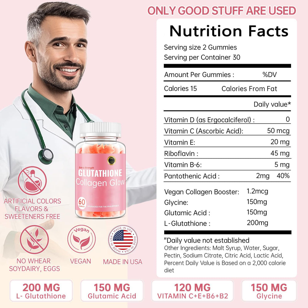 CHANGARLOAD Glutathione Collagen Glow Gummies bottle 120pcs