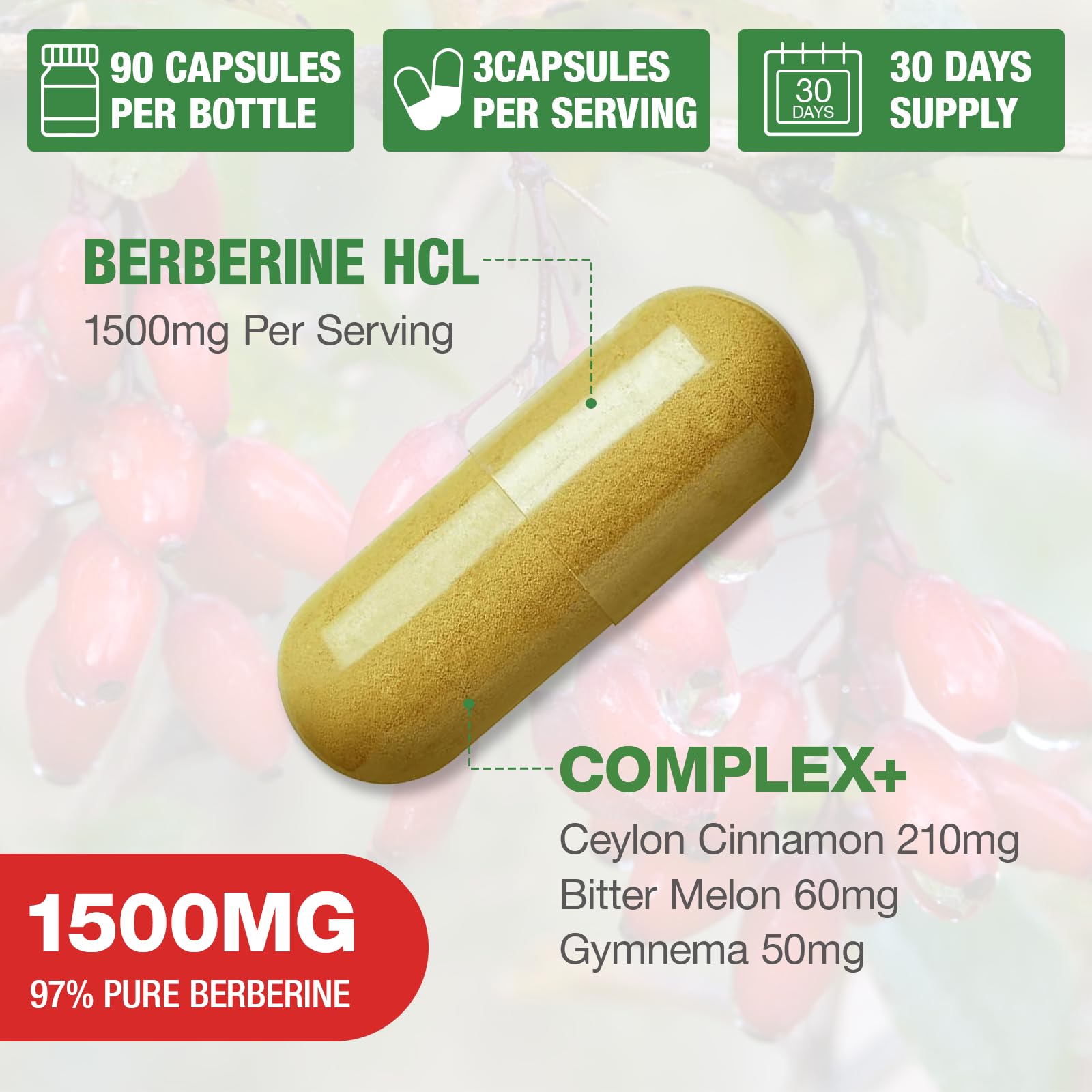 CHANUBITO Berberine bottle front view