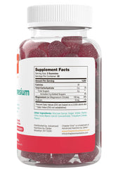 Close-up of raspberry flavored magnesium gummy