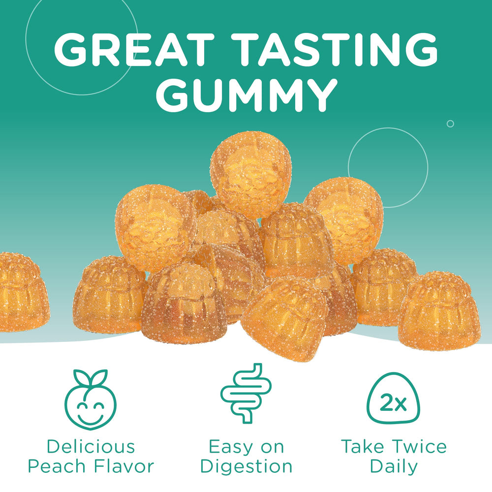 Gummies on a clean white surface