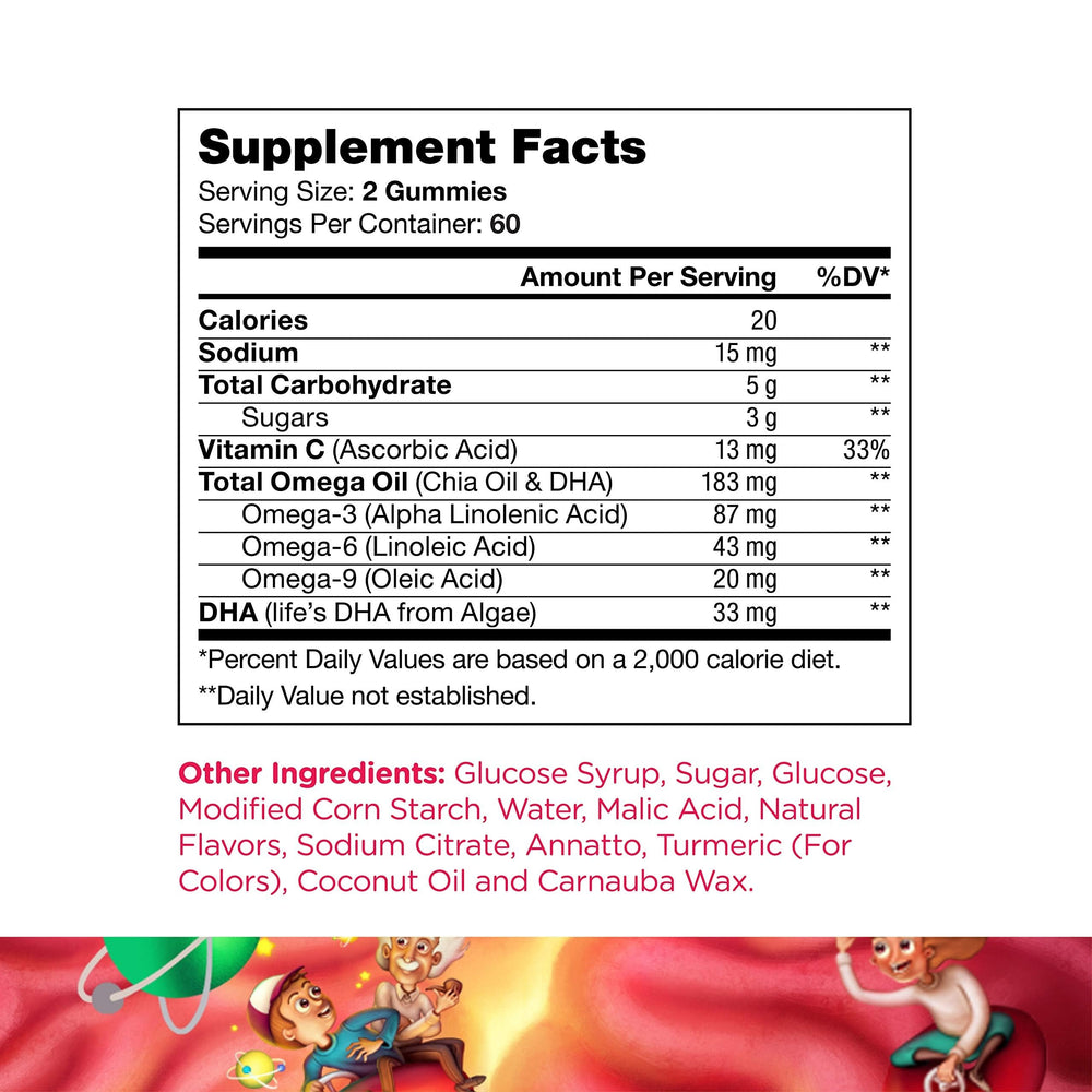 Kosher certification label on Chapter One Omega Gummies bottle