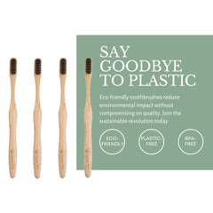 Activated charcoal bristles for fresh mouth on bamboo toothbrush