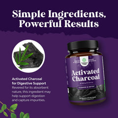 Non-GMO, gluten-free vegan charcoal supplement