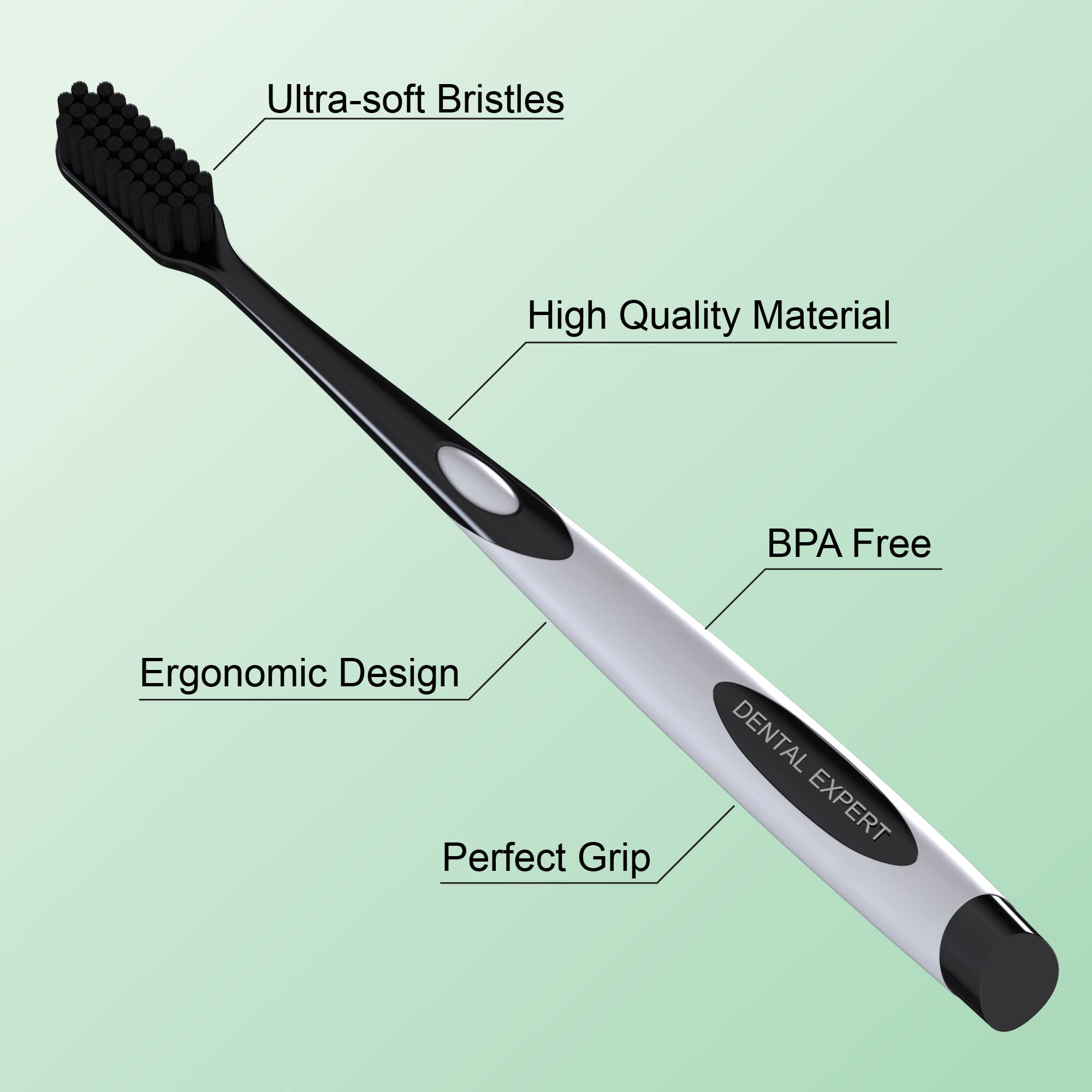 Charcoal toothbrush packaging and features
