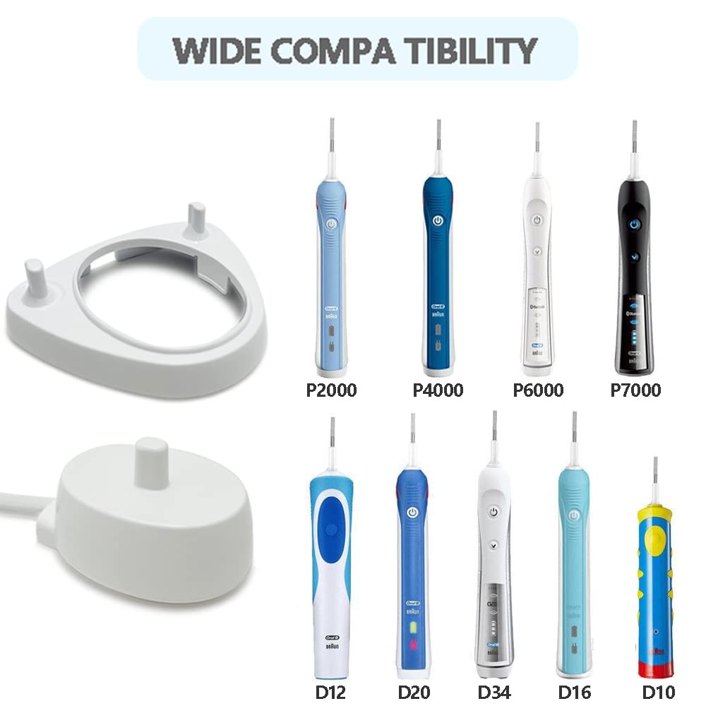 Charger base holder bracket for Oral-B 3757 with space for two toothbrush heads