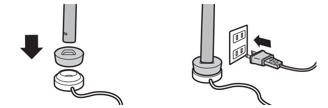 Charger shown with stand and cable