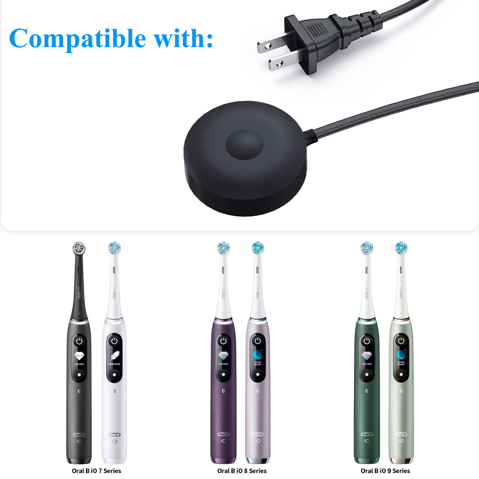 Side view of black Oral-B iO charging base