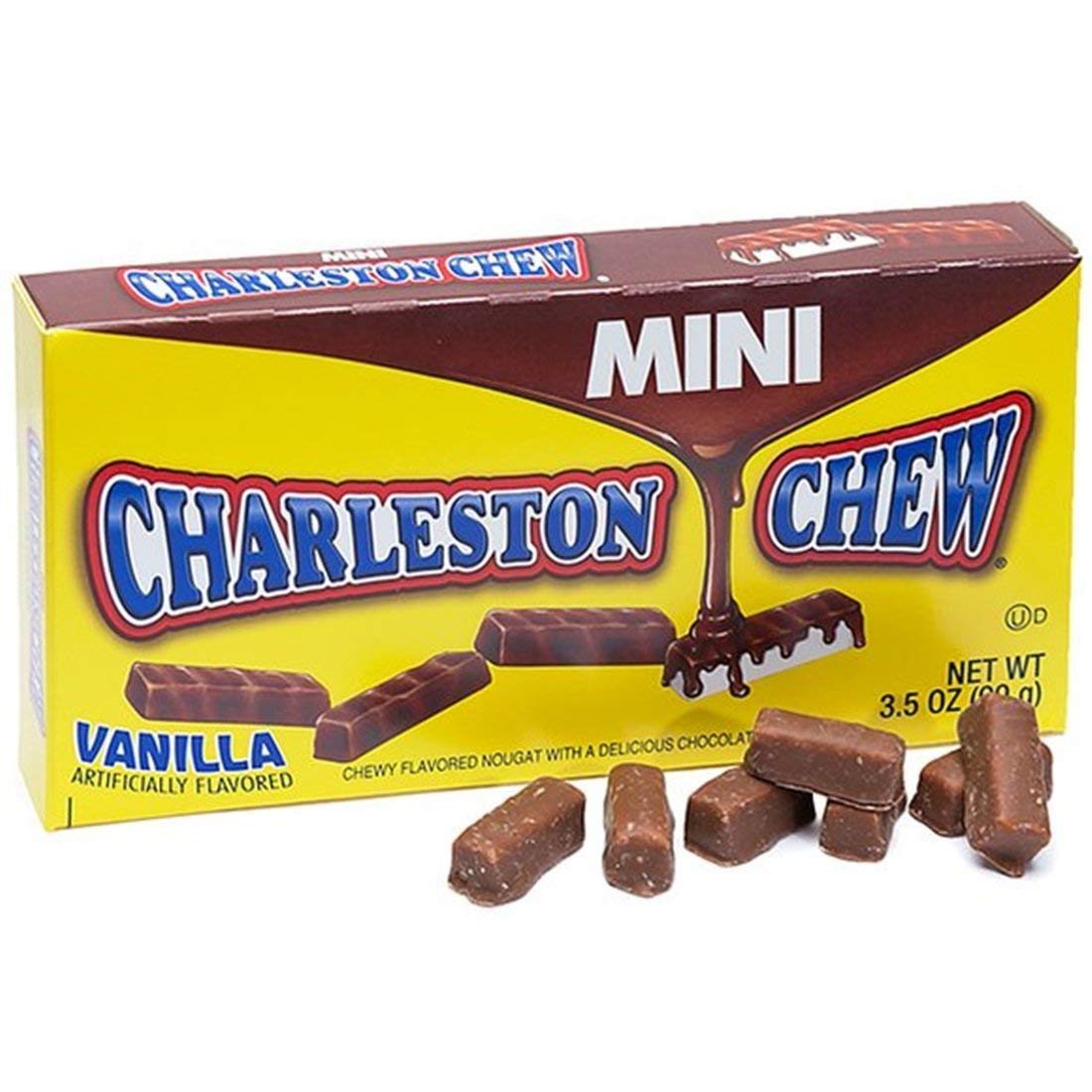 Charleston Chew 4oz box 12-count – package and bars on display