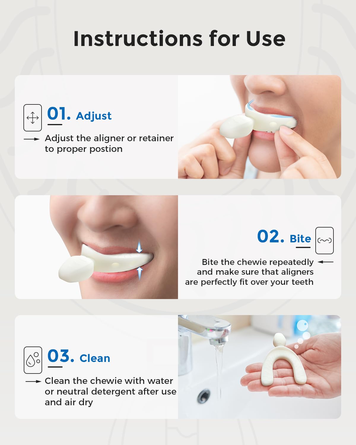 Boxed Checkme Aligner Chewies with two pieces