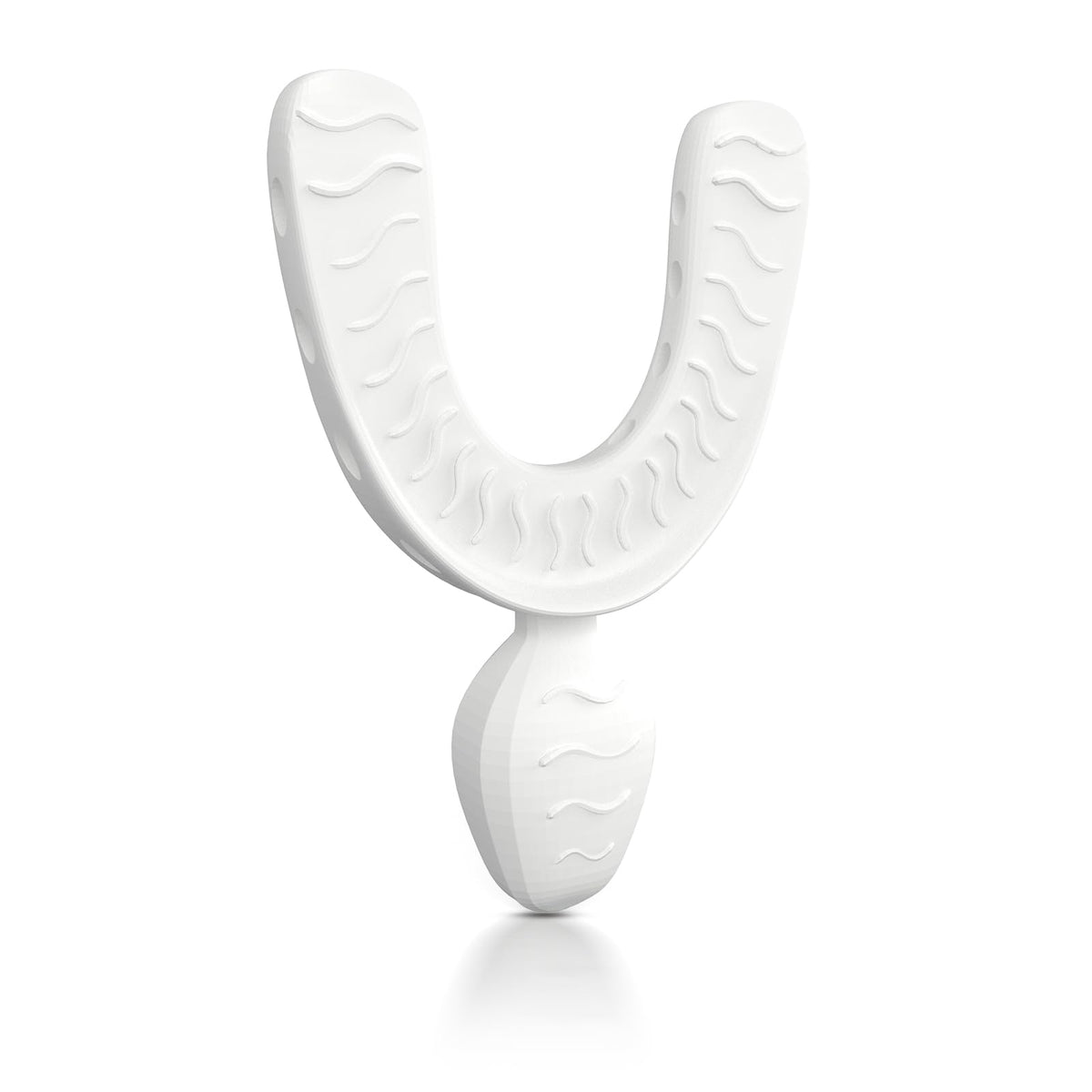 Checkme Aligner Chewies White – front view showing U-shaped design for Invisalign