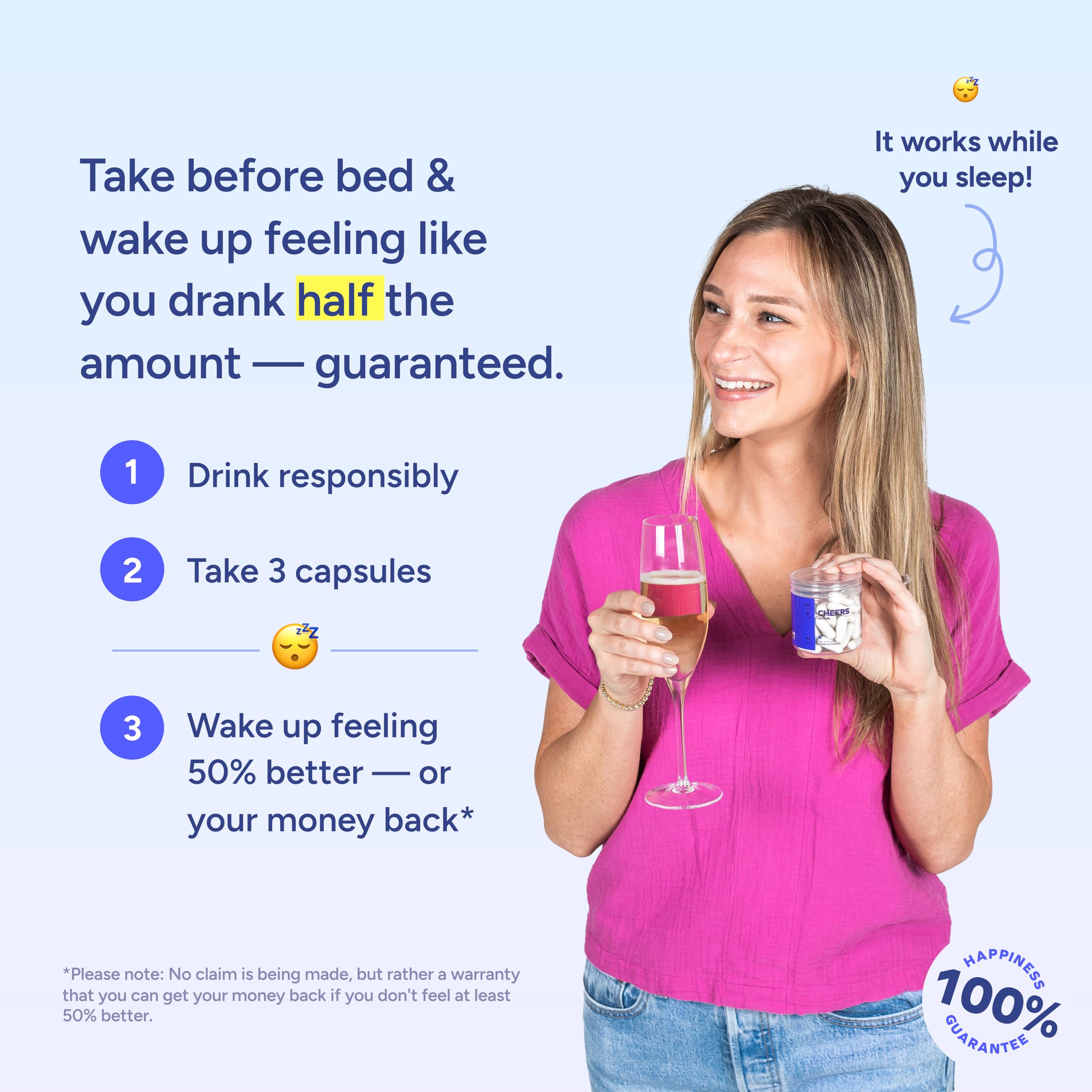 Close-up of Cheers Restore capsules