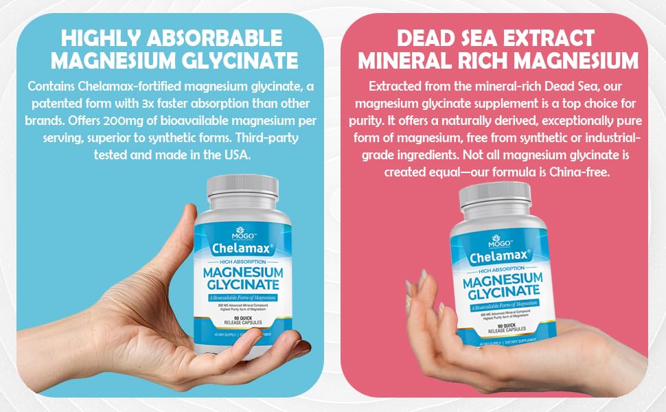 Close-up of Chelamax Magnesium Glycinate label