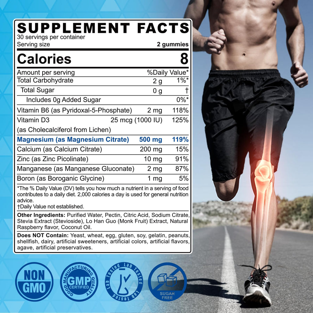 Chelated magnesium citrate gummies with B6 for mood and energy