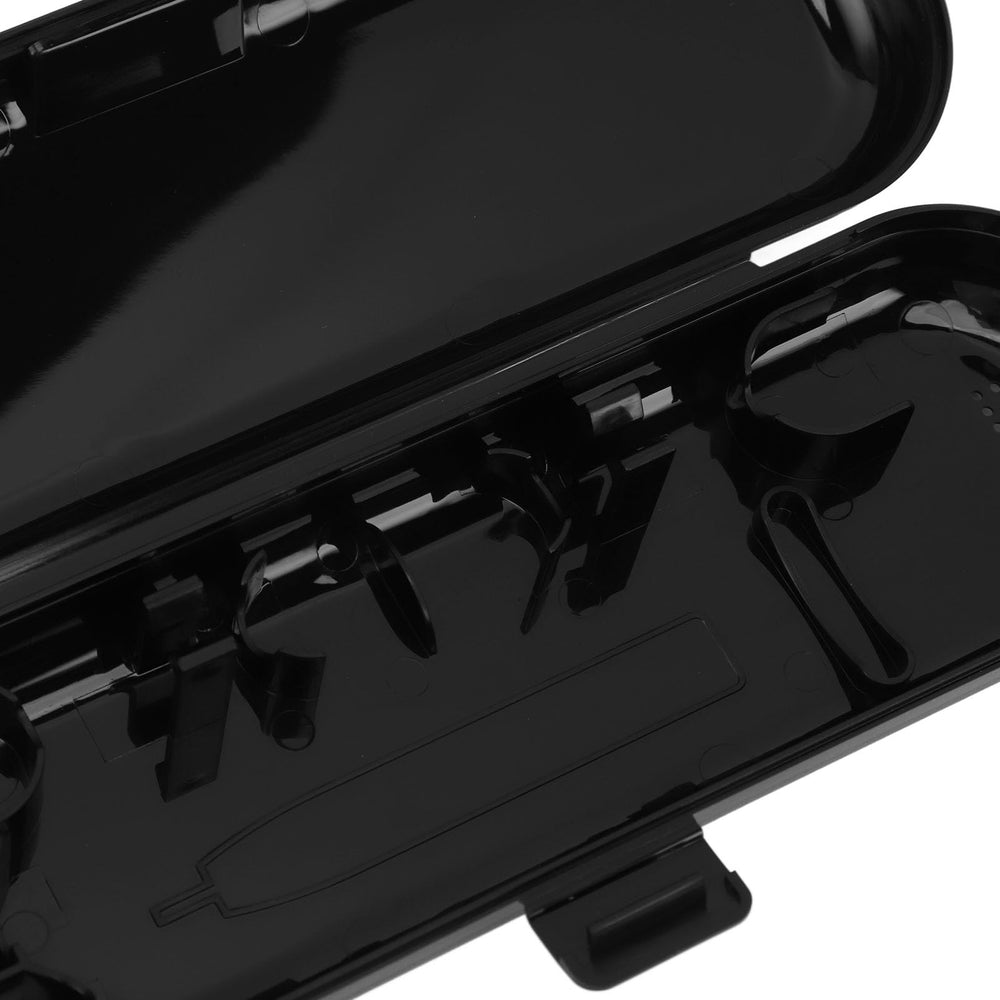 Interior compartments showing brush heads, chargers and toothpaste in CHEOTIME travel case