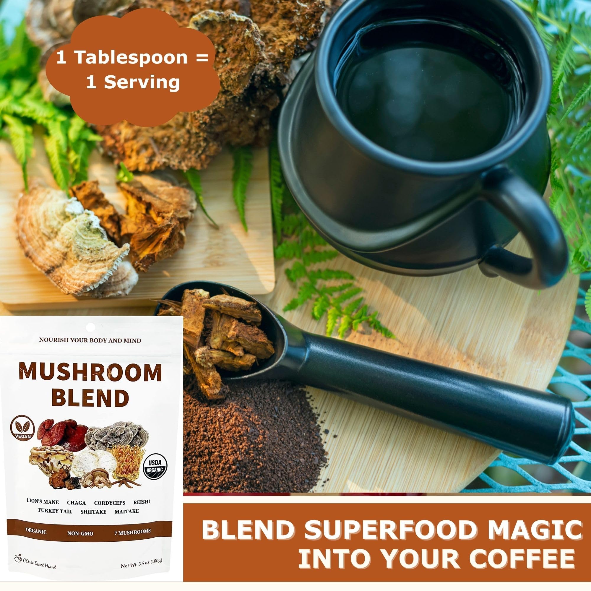 Powder dissolving in coffee to show mixability