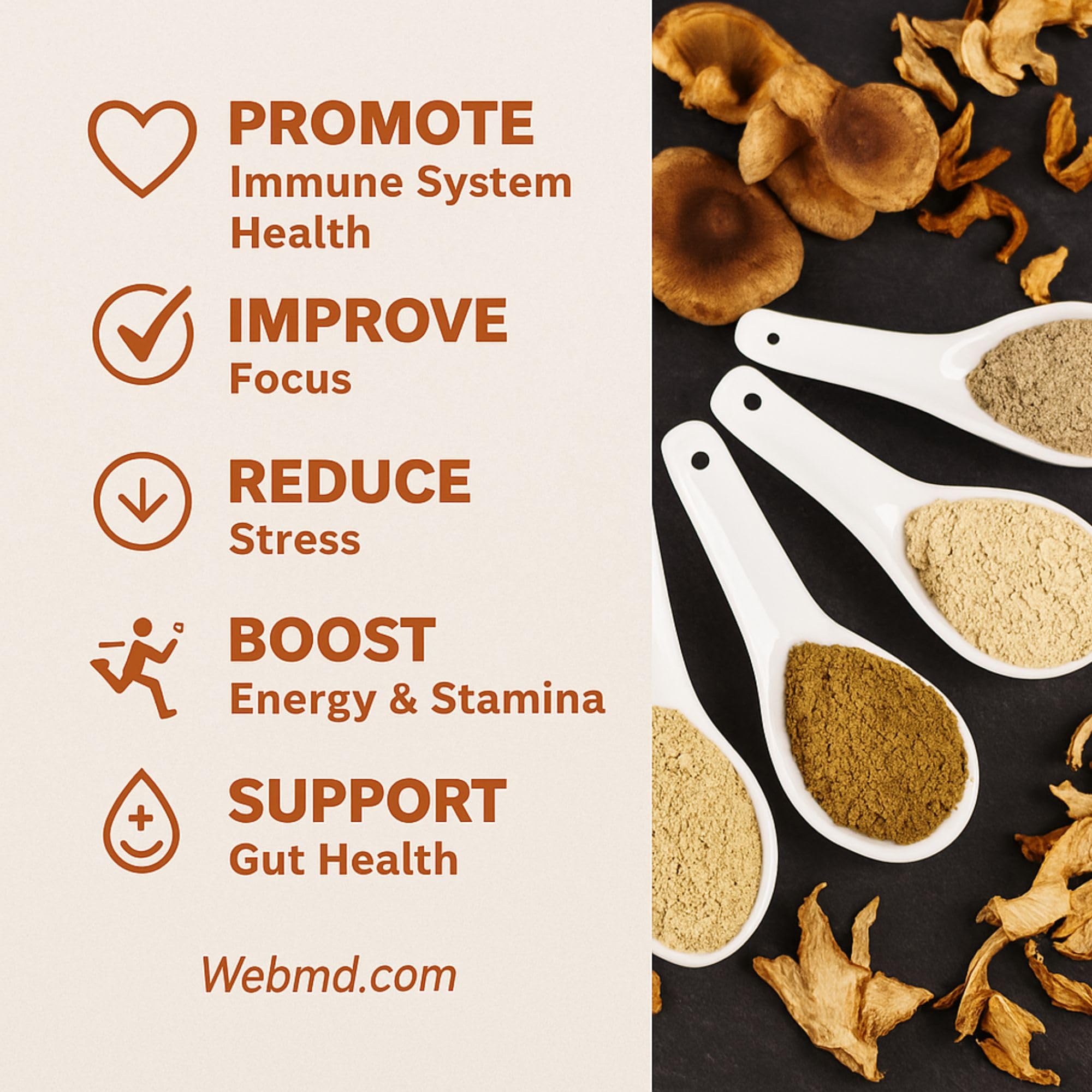 Nutrition facts and ingredients for Cherie Sweet Heart 7 Mushroom Powder