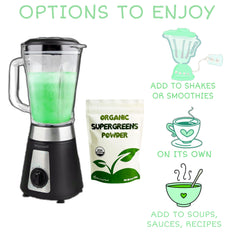 Packaging of Cherie Sweet Heart Supergreens Powder 6 oz