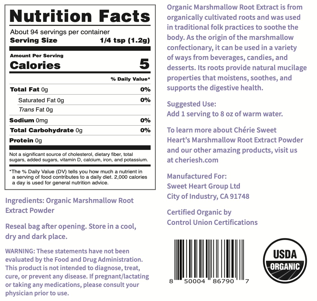 Marshmallow root powder 4 oz - no GMOs, vegan friendly, additives free - image 2