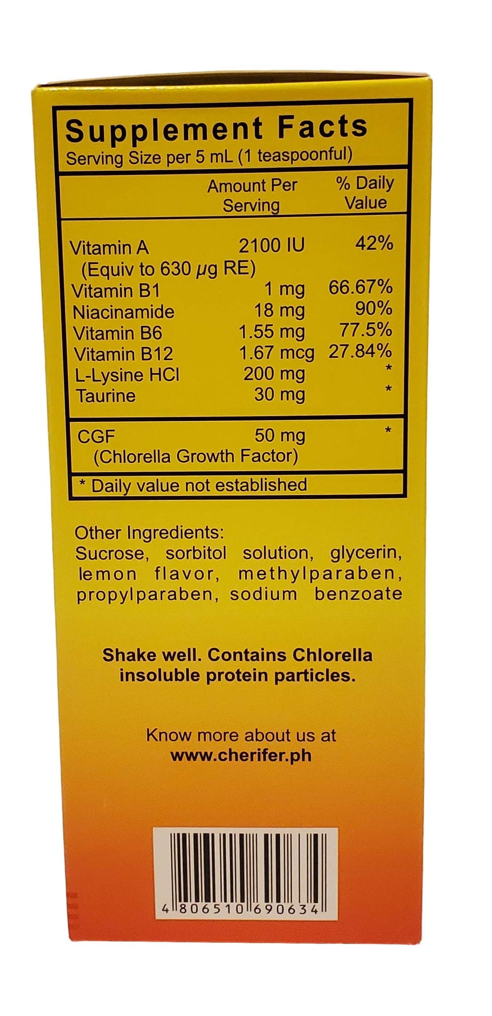 Graphic showing CGF, Taurine and Lysine ingredients