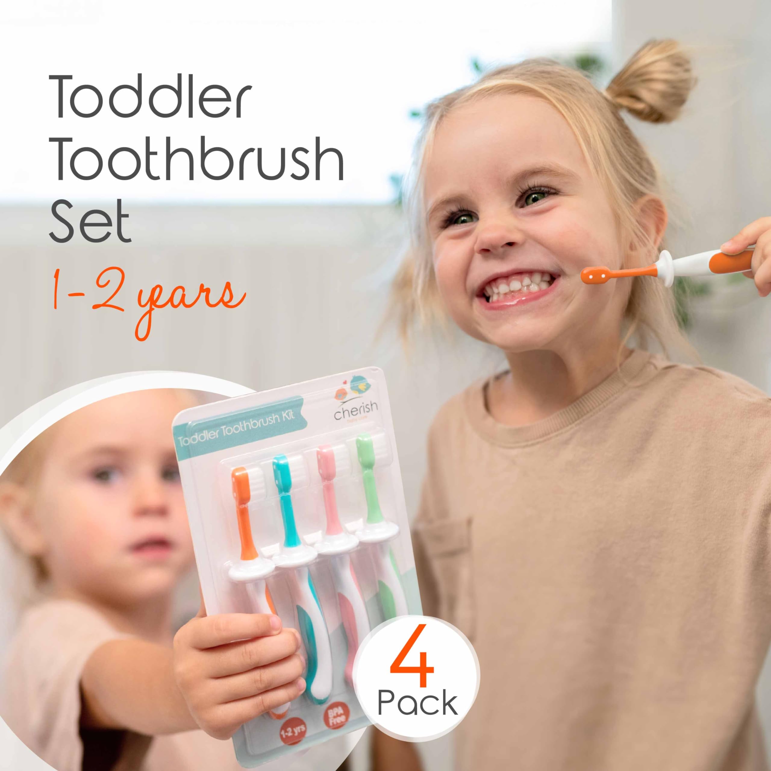 Pastel blue Cherish Baby Care toddler toothbrush