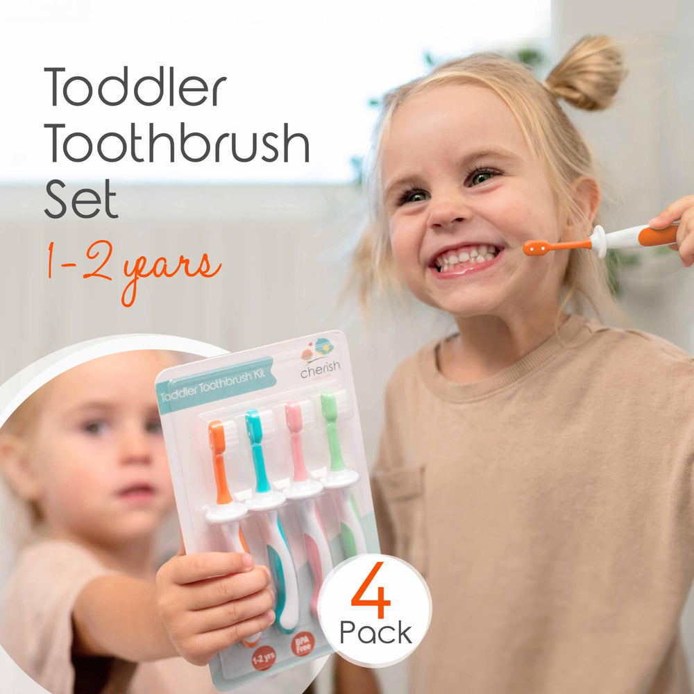 Pastel blue Cherish Baby Care toddler toothbrush