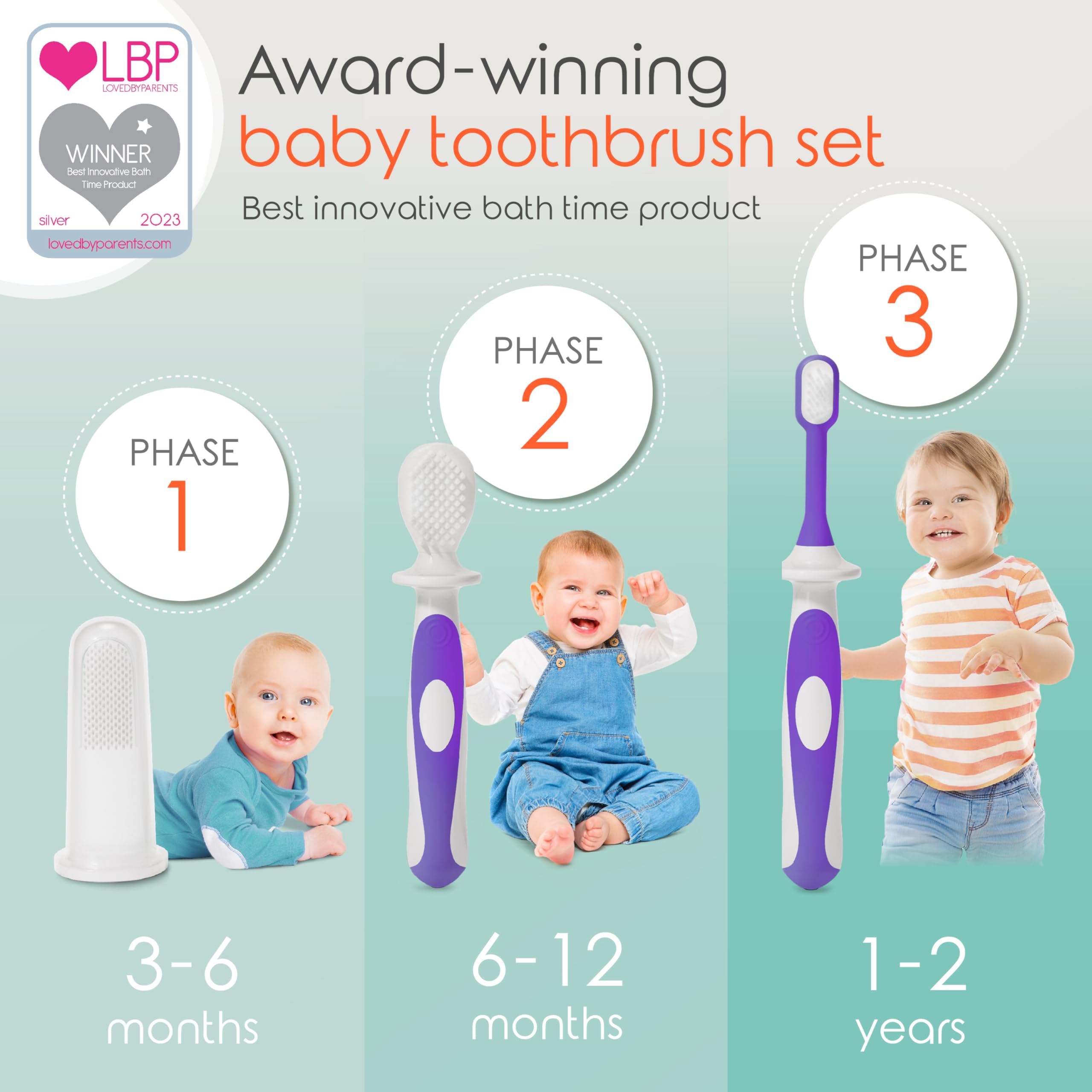 Finger brush for babies in purple