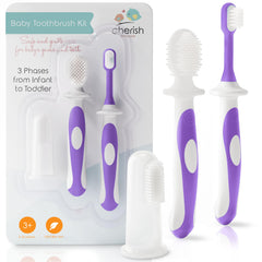 Main image: Cherish Baby Care Toothbrush Set (0-2 Years) purple