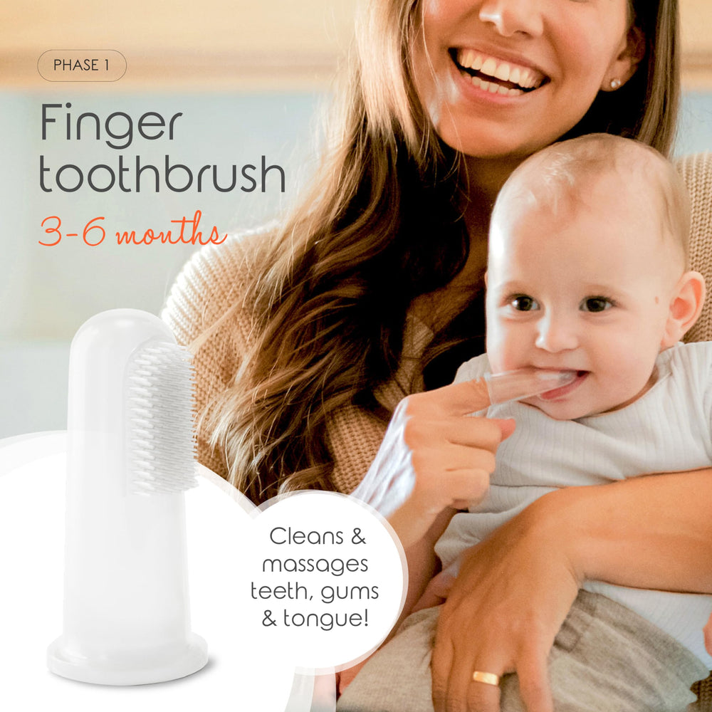Silicone baby toothbrush in teal – Cherish Baby Care