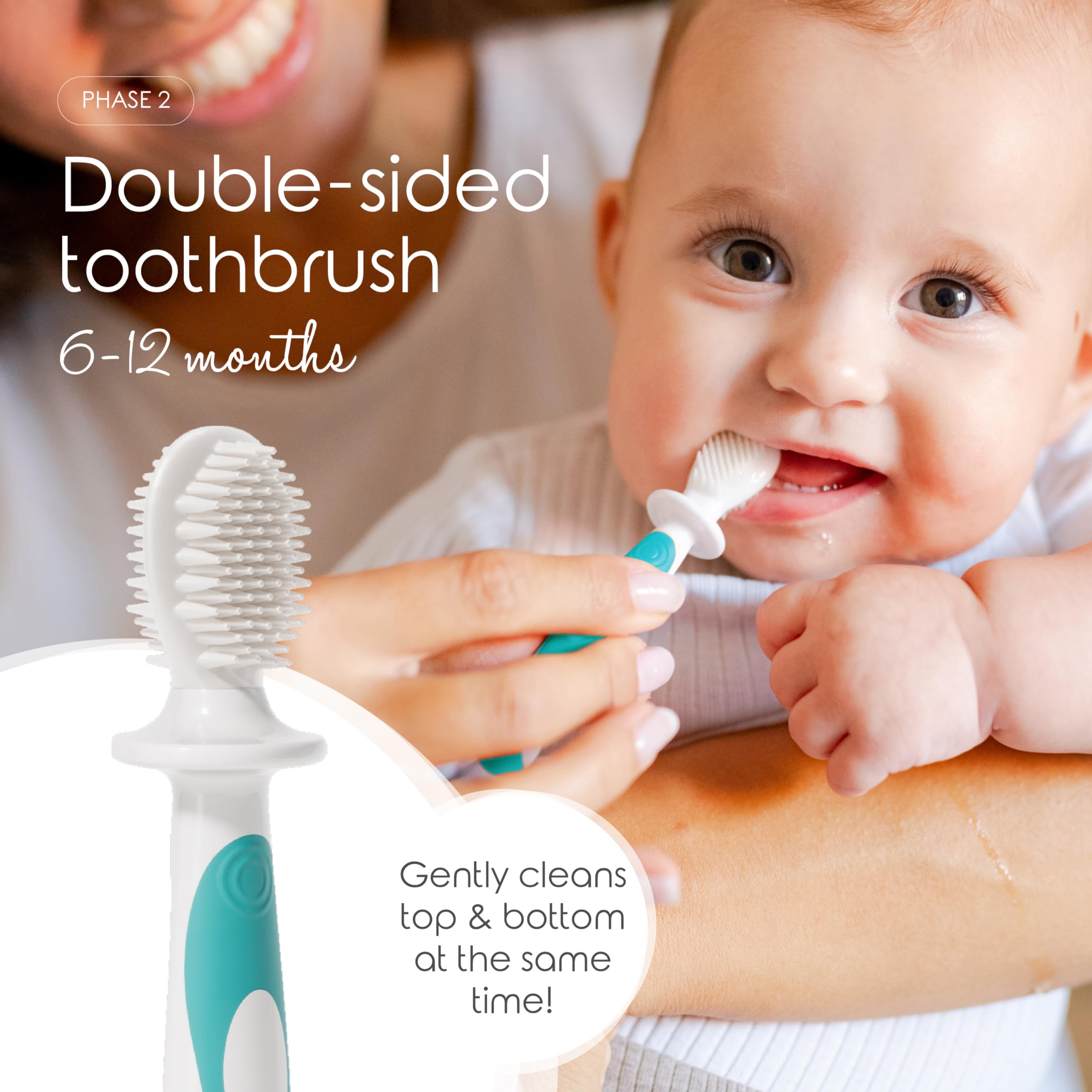 Toddler toothbrush with easy-grip teal handle – Cherish Baby Care